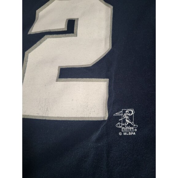 Dynasty 2XL MLB New York Yankees Derek Jeter #2 Navy T Shirt 100% Cotton 2004 - Picture 10 of 11